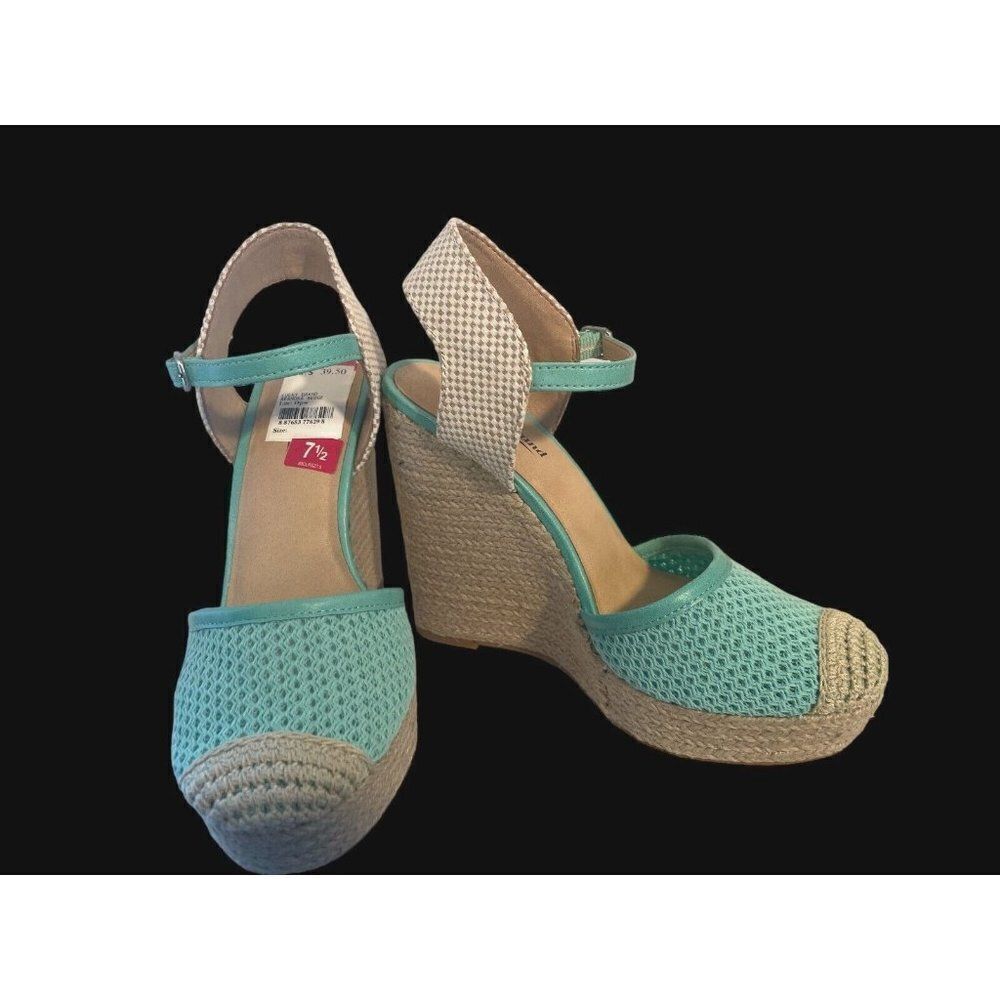 NEW Lucky Brand Reandra Wedge Espadrille Dusty Jade Shoe 7.5